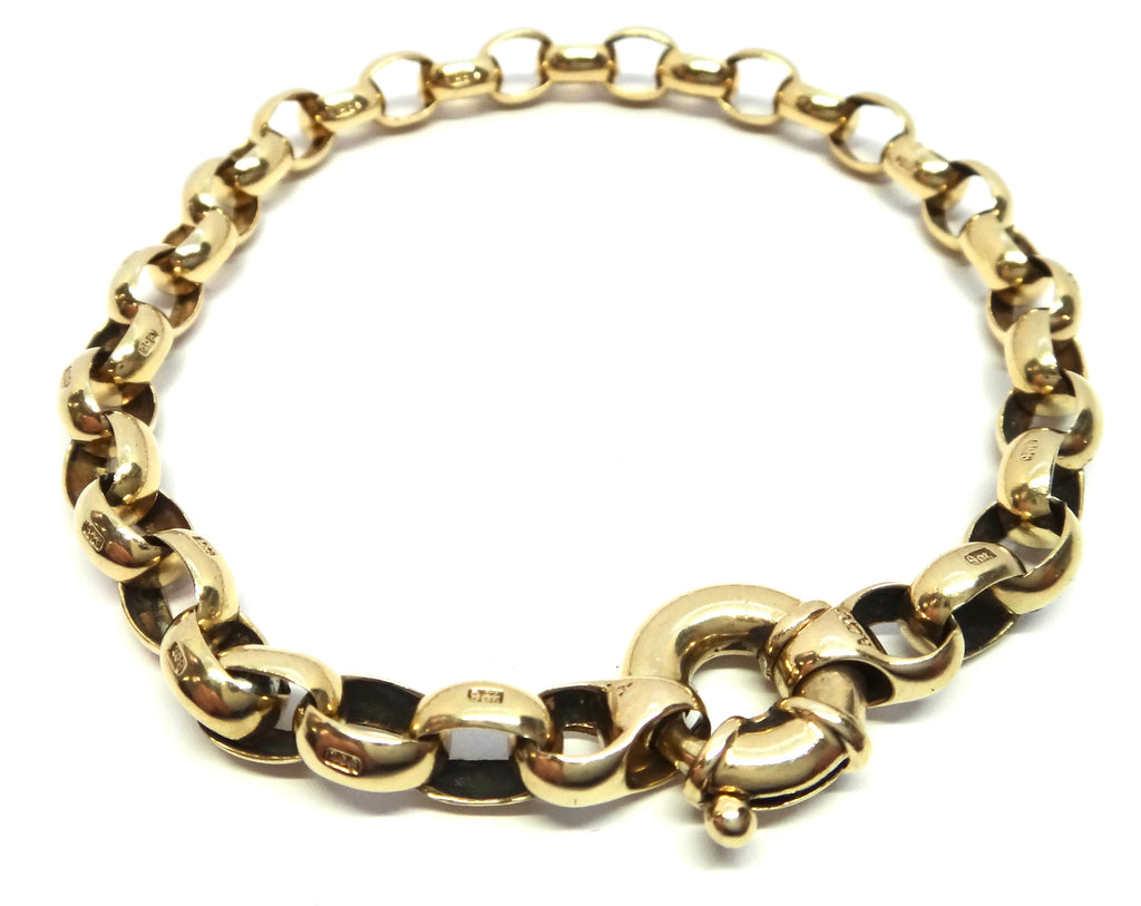 9ct Yellow GOLD Belcher Link Bracelet