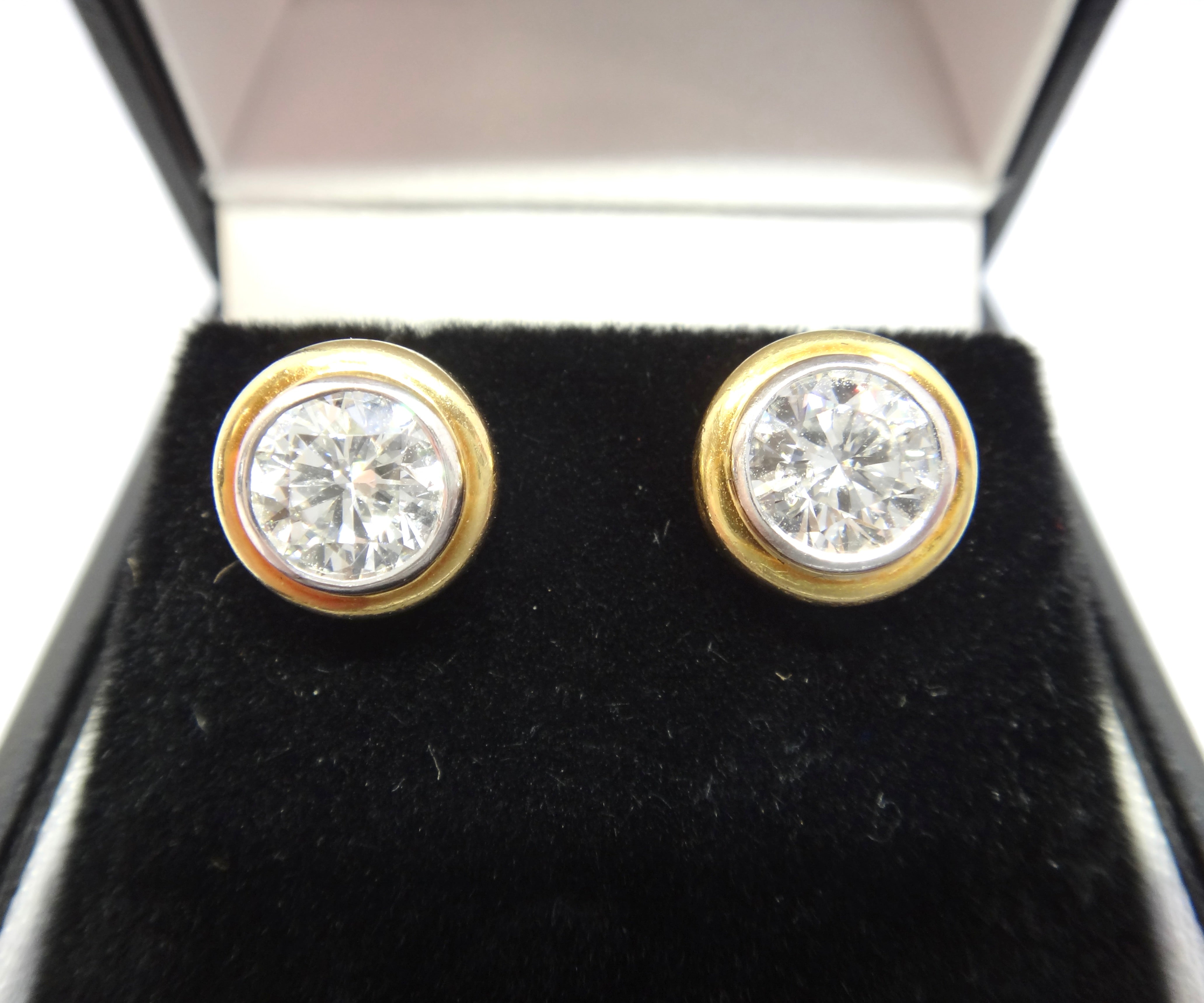 Handmade 18ct Gold & 1 Carat Diamond Stud Earrings VAL $32,300