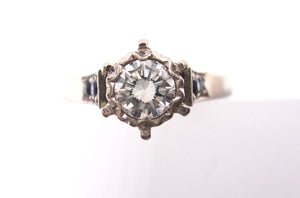 18CT White GOLD, DIAMOND & Sapphire Ring VAL $4,350