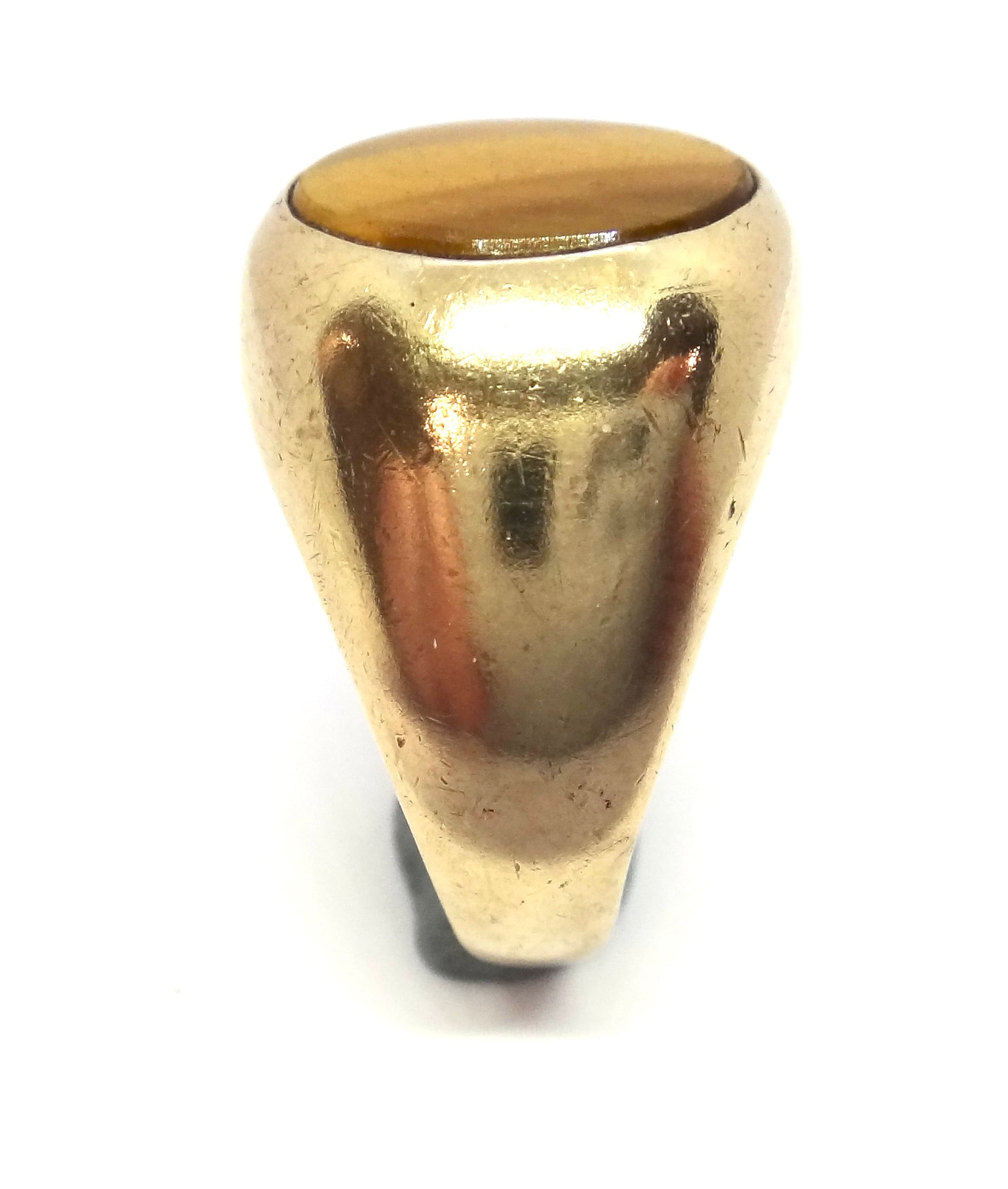 1950s 9ct Yellow GOLD & Tigers Eye Signet Ring