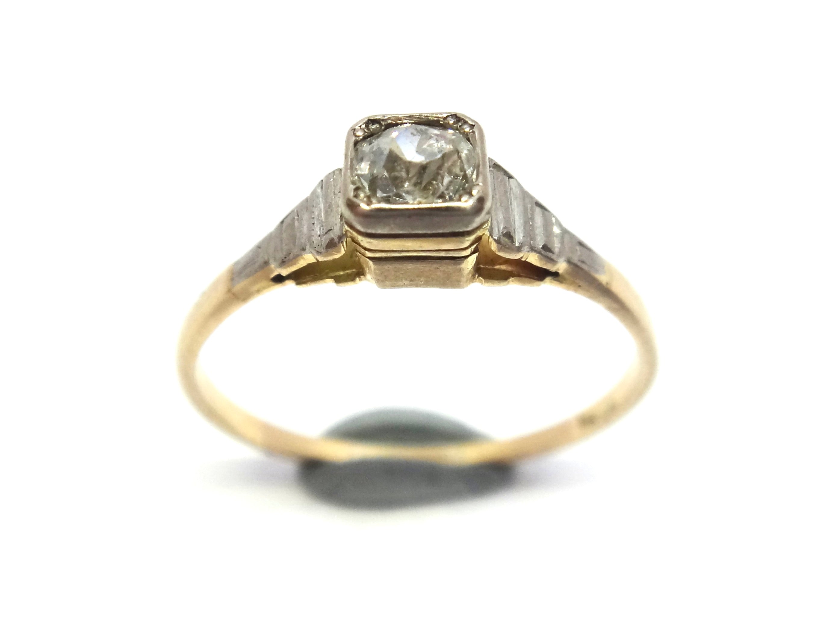 ANTIQUE 18ct Yellow Gold, Old Cut Diamond Ring