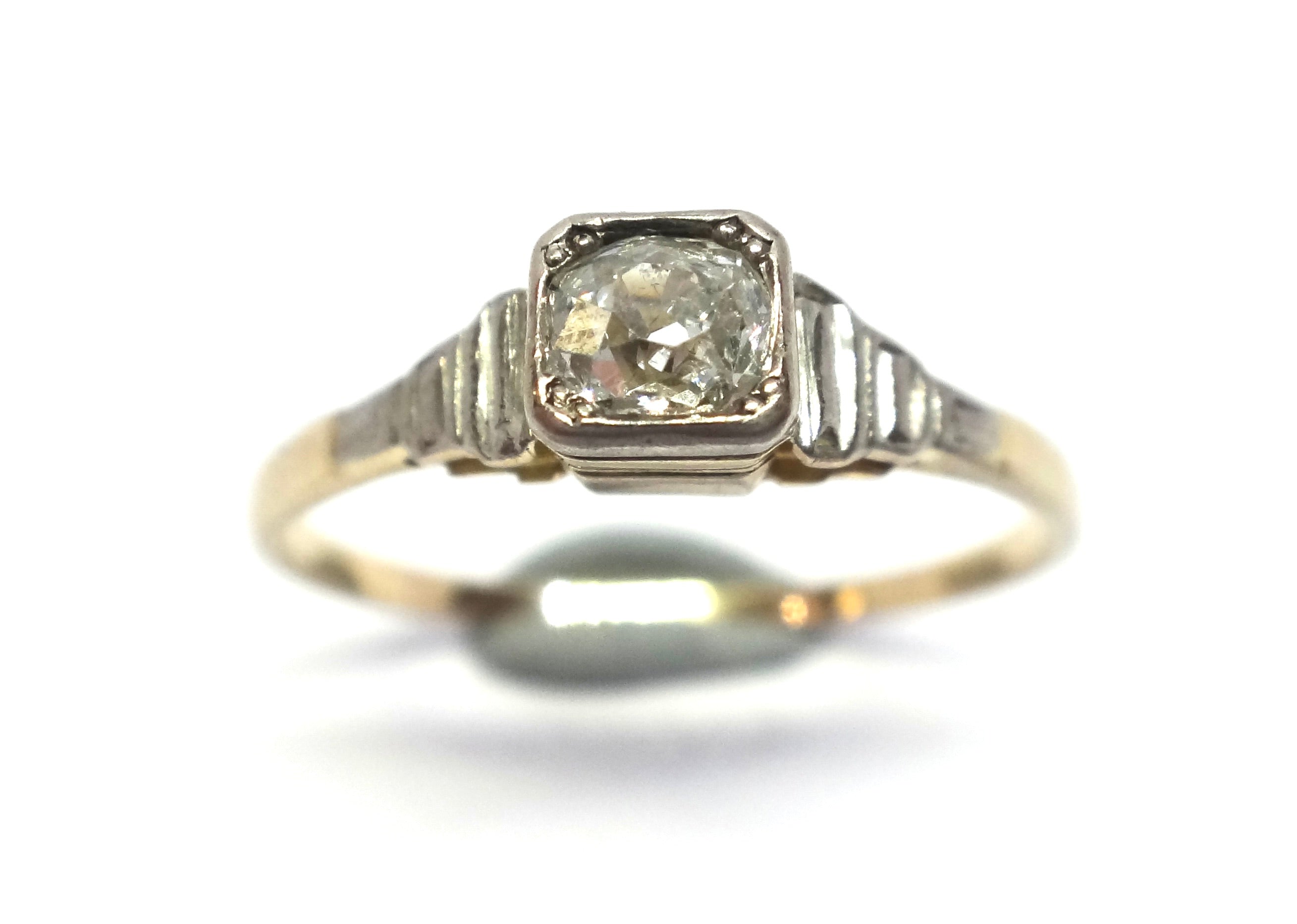 ANTIQUE 18ct Yellow Gold, Old Cut Diamond Ring