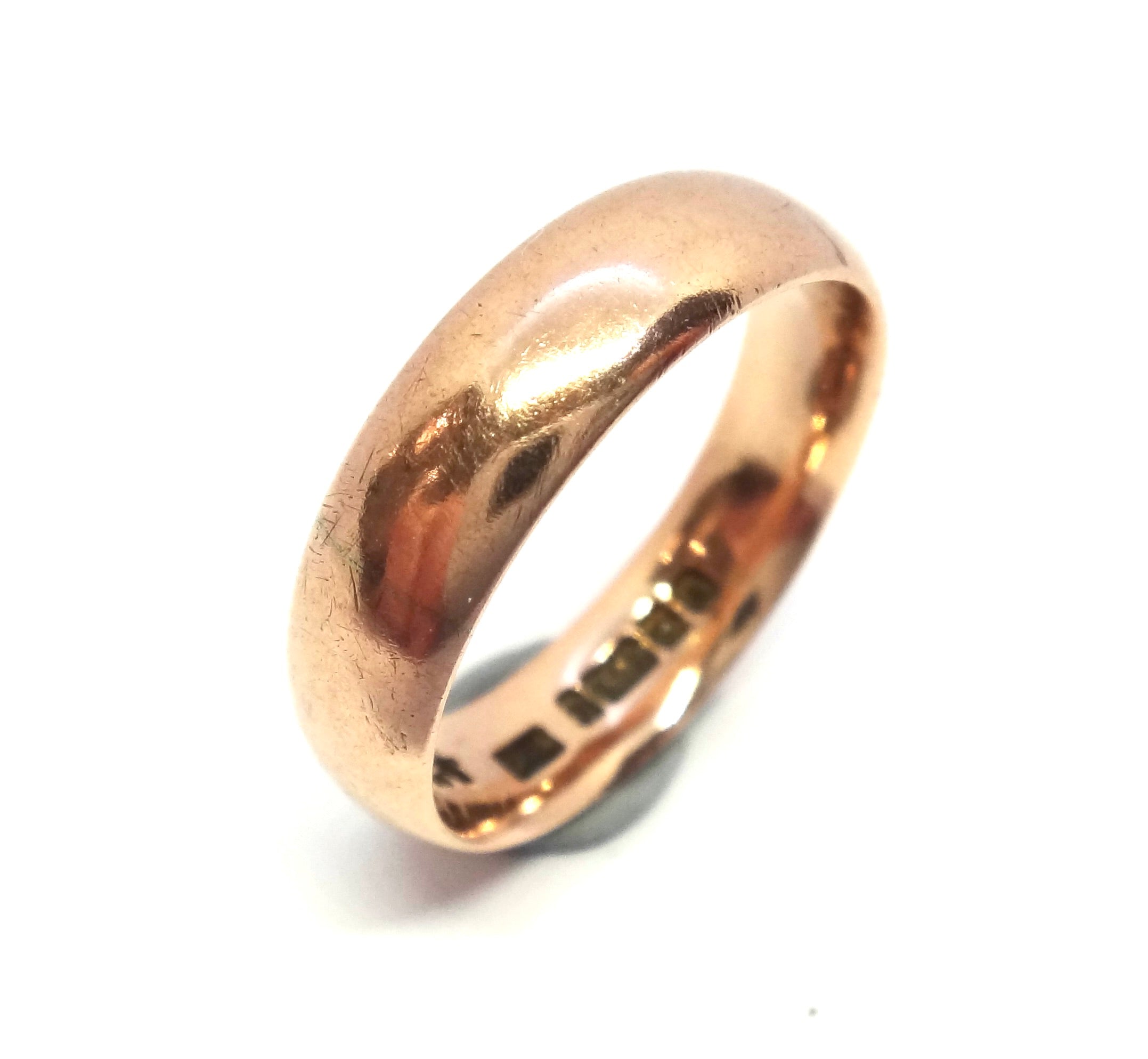ANTIQUE 9ct Rose Gold Band Ring, Birmingham - 1925