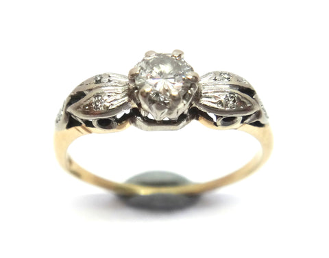 ANTIQUE 18ct Yellow Gold & Diamond Ring