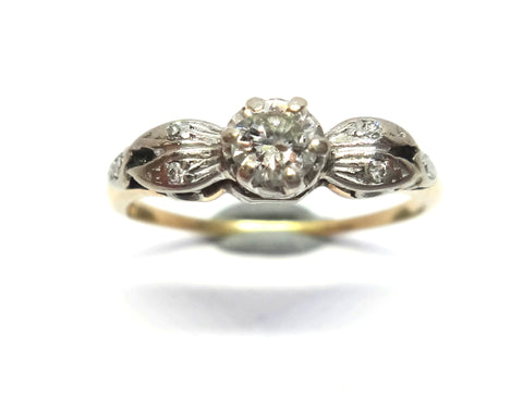 ANTIQUE 18ct Yellow Gold & Diamond Ring