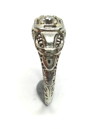 ANTIQUE Filigree Work, 18ct White Gold & Diamond Ring