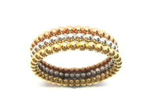 18ct Trio of GOLD Beaded Band Ring