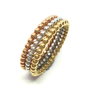 18ct Trio of GOLD Beaded Band Ring