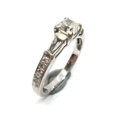 18ct White Gold, Cushion Cut DIAMOND Ring, VAL $7,280