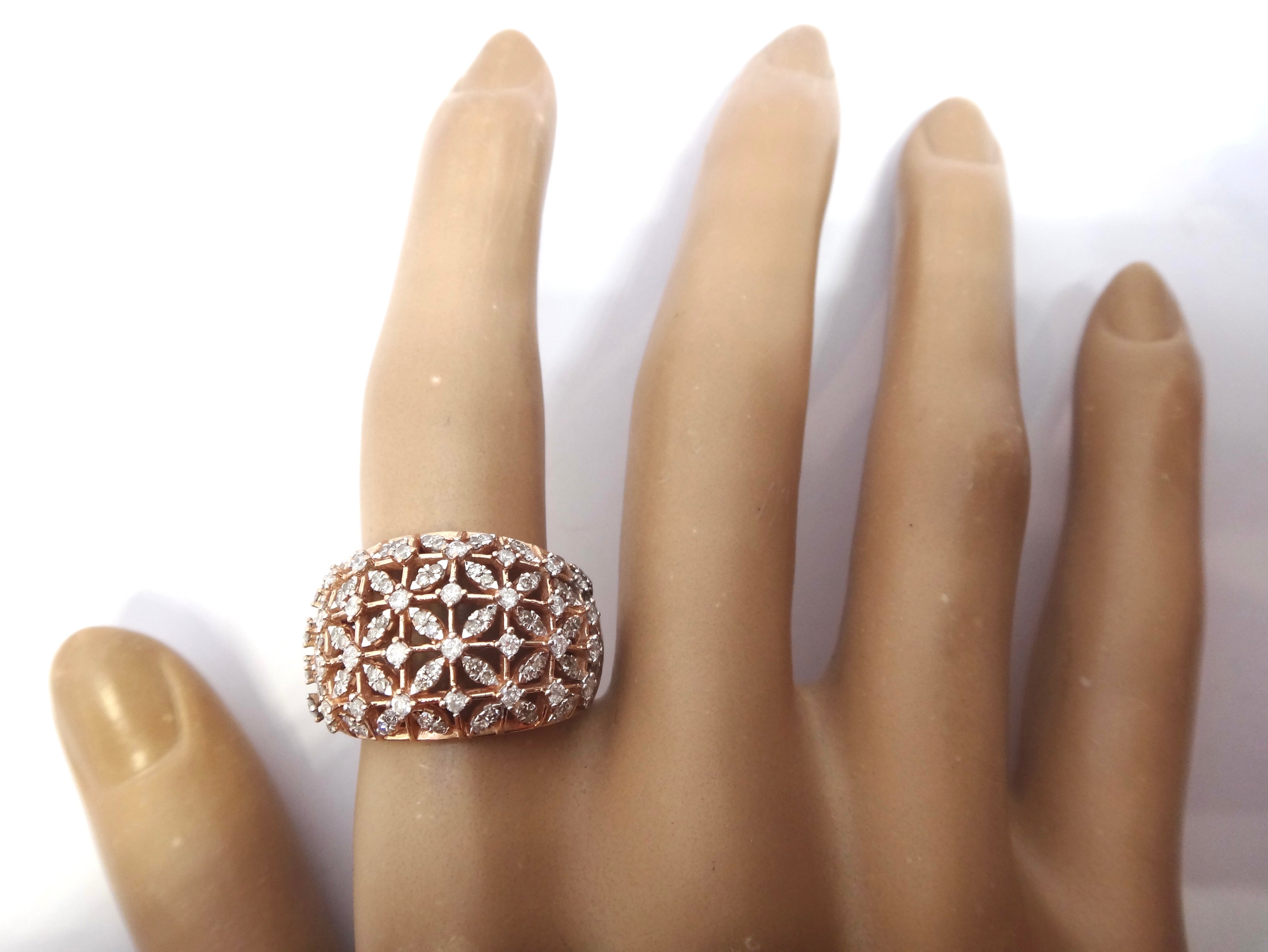 10ct Rose Gold & DIAMOND Open Body Ring