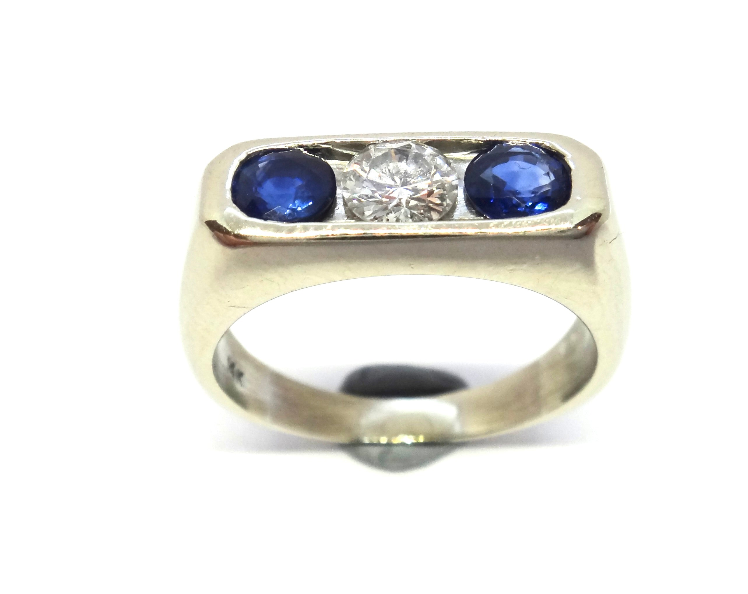 14ct White Gold, CEYLON SAPPHIRE & Diamond Ring VAL $10,750