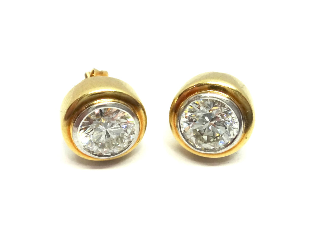 Handmade 18ct Gold & 1 Carat Diamond Stud Earrings VAL $32,300