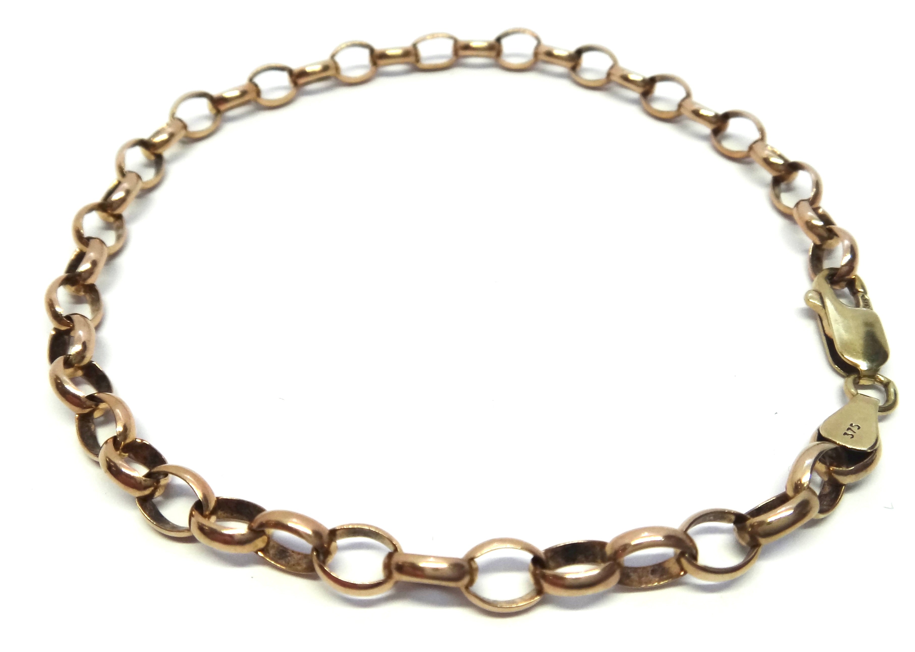 9ct Rose GOLD Belcher Link Bracelet