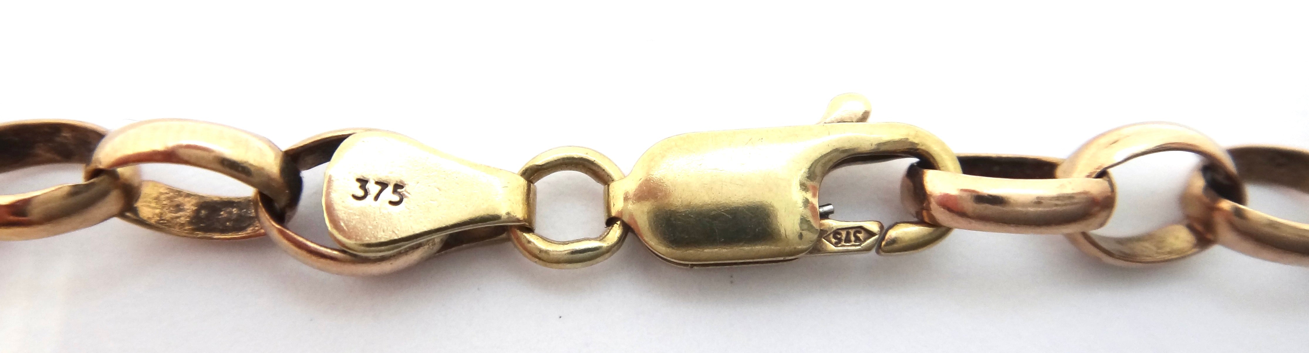 9ct Rose GOLD Belcher Link Bracelet