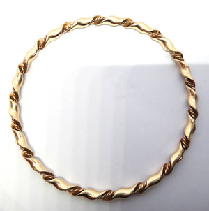 Solid 9ct Yellow GOLD Twisted Bangle