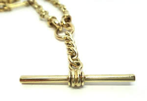 9ct Yellow GOLD Albert/Fob Chain Necklace c.1960