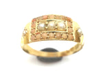 ANTIQUE 15ct Yellow GOLD, Coral & Pearl Ring - Birmingham 1887