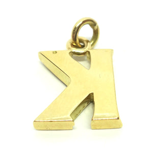18ct Yellow GOLD & Diamond "Letter K" Pendant