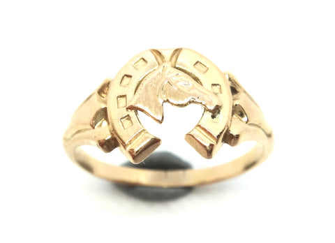 9ct Yellow GOLD Horseshoe Ring