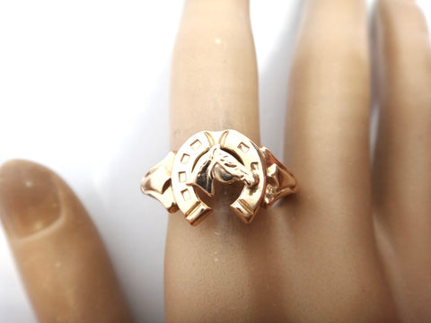 9ct Yellow GOLD Horseshoe Ring