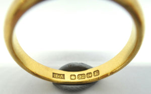 ANTIQUE 22ct Yellow Gold Band Ring, Birmingham c.1929