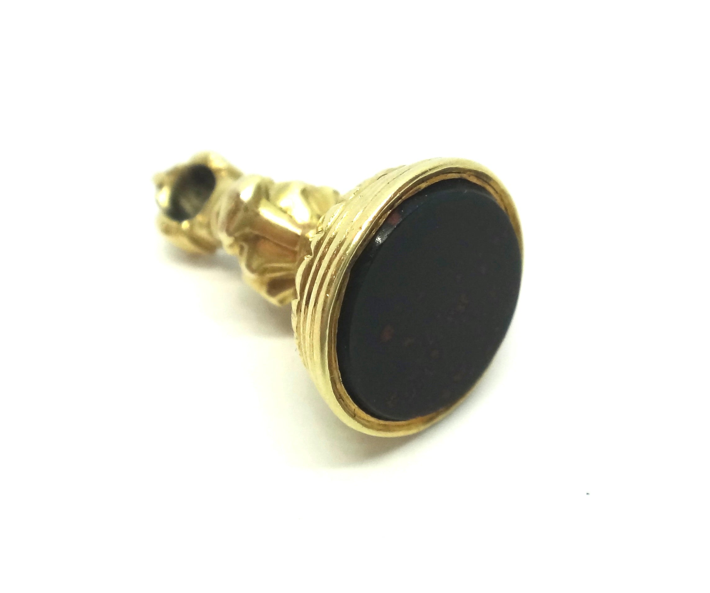 ANTIQUE 15ct Yellow GOLD & Bloodstone Seal c.1900
