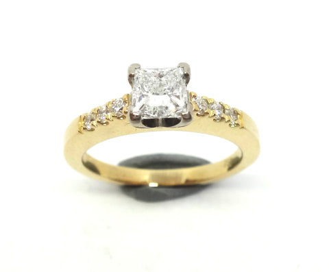 18ct Yellow GOLD & Princess Cut DIAMOND Ring, VAL $6,580