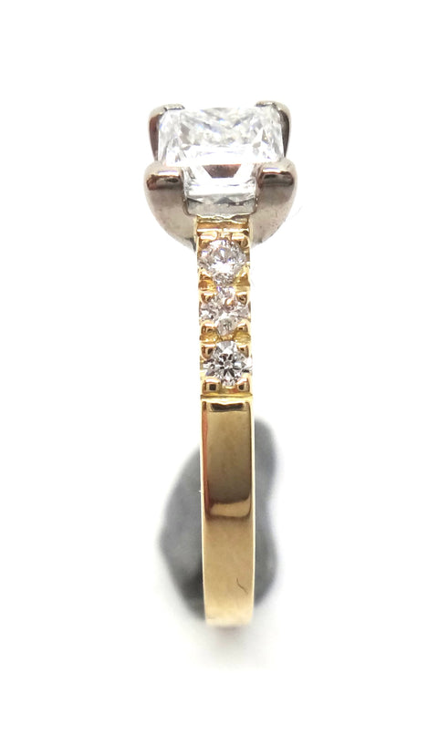 18ct Yellow GOLD & Princess Cut DIAMOND Ring, VAL $6,580