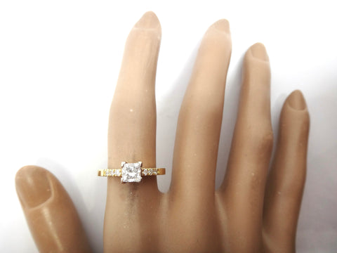 18ct Yellow GOLD & Princess Cut DIAMOND Ring, VAL $6,580