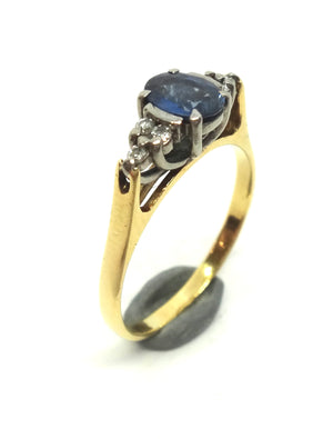 18ct Yellow Gold, CEYLON SAPPHIRE & Diamond Ring, VAL $2,800