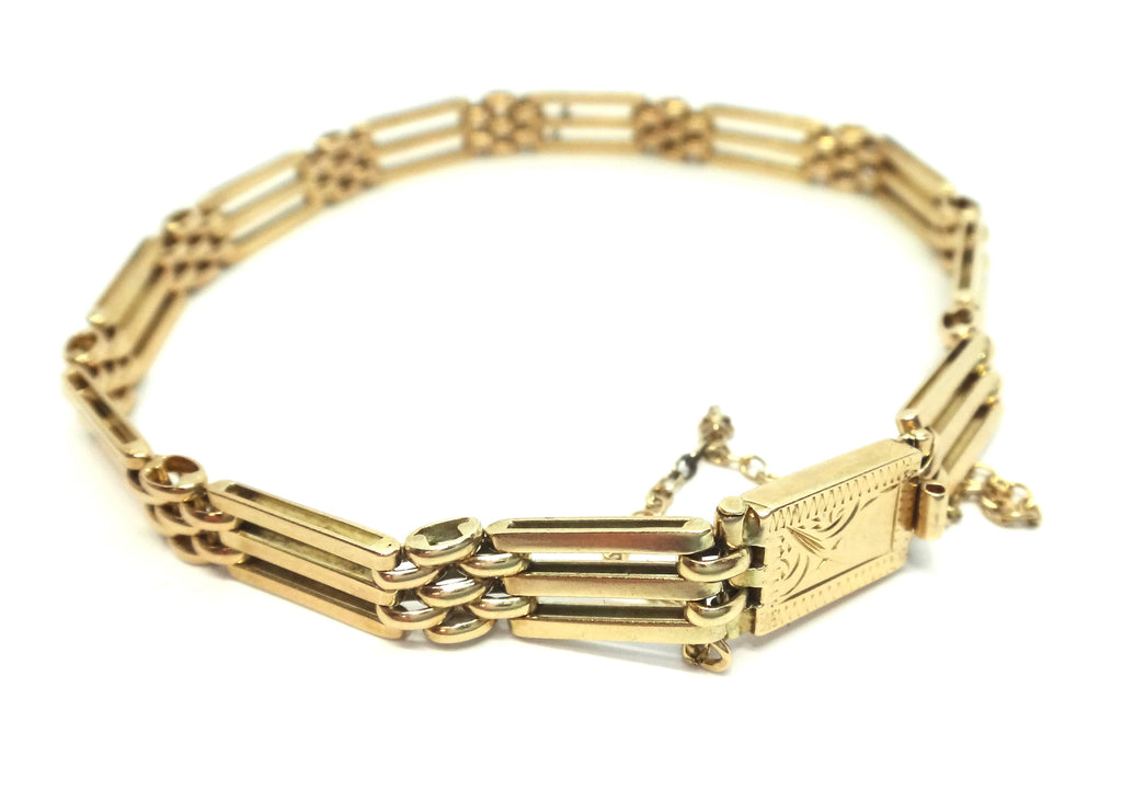 9ct Yellow GOLD Gate Link Bracelet