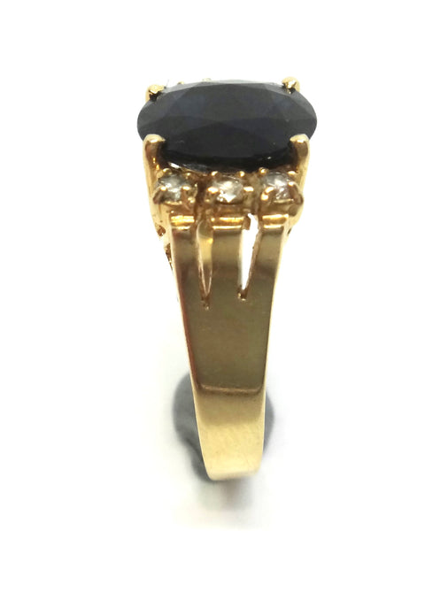 18ct Yellow GOLD, Natural Sapphire & Diamond Ring, VAL $2,700