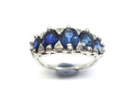 ANTIQUE Platinum 5 Stone CEYLON Sapphire Ring c.1920 - VAL $9,900