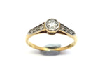 ANTIQUE 18ct Gold & Bezel Set Diamond Ring c.1940