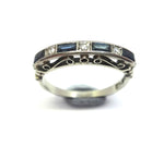 ART DECO 18ct Gold, Platinum, Sapphire & Diamond Ring c.1930