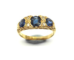 ANTIQUE 18ct Gold, Sapphire & Diamond Ring, Chester 1900 - VAL $3,500