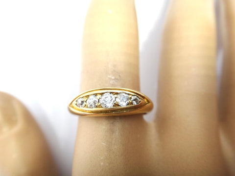 ANTIQUE 18ct Yellow Gold & 5 Stone Diamond Ring, London 1910