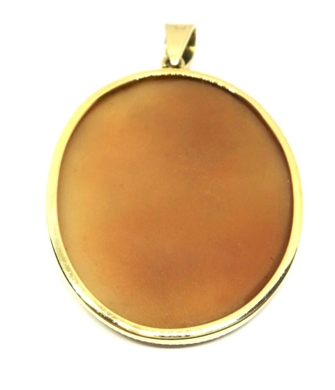 ANTIQUE 18ct Gold & Shell Cameo Pendant