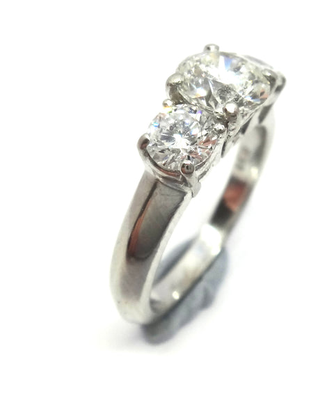 Platinum & 3 Stone DIAMOND Ring, VAL $9,500