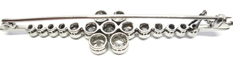 ANTIQUE Platinum & Diamond Bar Brooch c.1905 - VAL $17,000