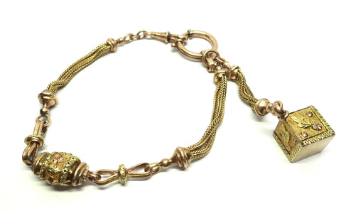 ANTIQUE 9ct Gold Albertina Bracelet c.1880