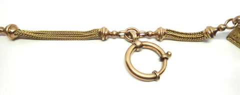 ANTIQUE 9ct Gold Albertina Bracelet c.1880