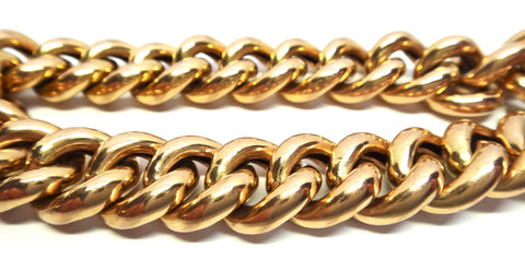 Chunky ANTIQUE 9ct Rose Gold Bracelet c.1900