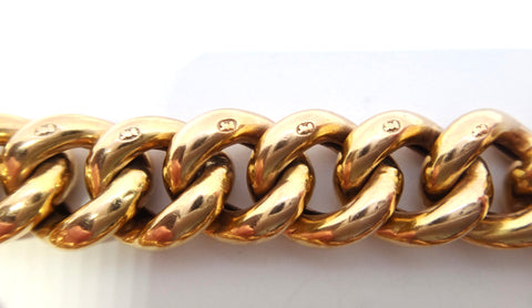 Chunky ANTIQUE 9ct Rose Gold Bracelet c.1900