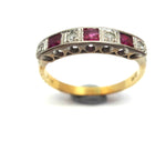 ANTIQUE Engraved 18ct Yellow Gold, Ruby & Diamond Ring - VAL $2,500