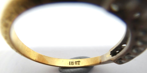 ANTIQUE Engraved 18ct Yellow Gold, Ruby & Diamond Ring - VAL $2,500