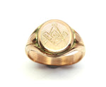ANTIQUE 9ct Gold Masonic Signet Ring c.1900