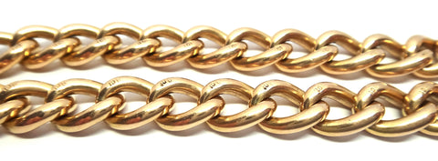 Heavy ANTIQUE 9ct Rose Gold Bracelet & Heart Lock c.1900