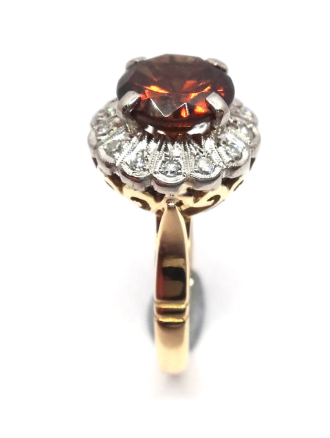 1950s 18ct Gold, Zircon & Diamond Ring - VAL $3,900