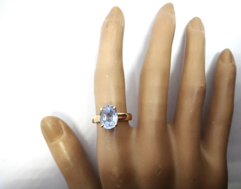 14ct Yellow GOLD & "Cornflower Blue" Ceylon Sapphire Ring - VAL $7,300